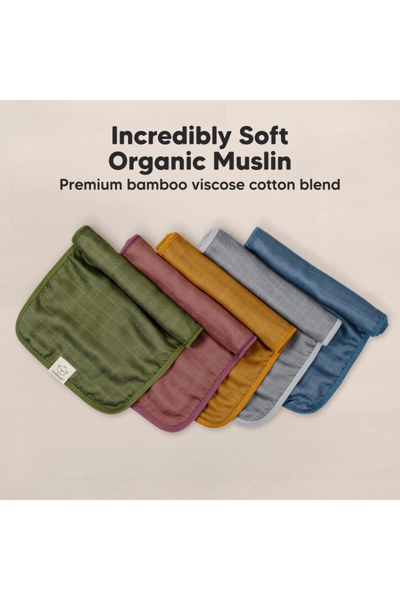 5-Pack Lumi Muslin Burp Cloths, Alternate, color, Corals
