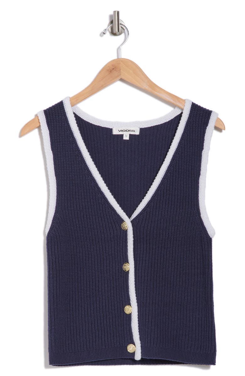 Vigoss Button Front Sweater Vest, Alternate, color,