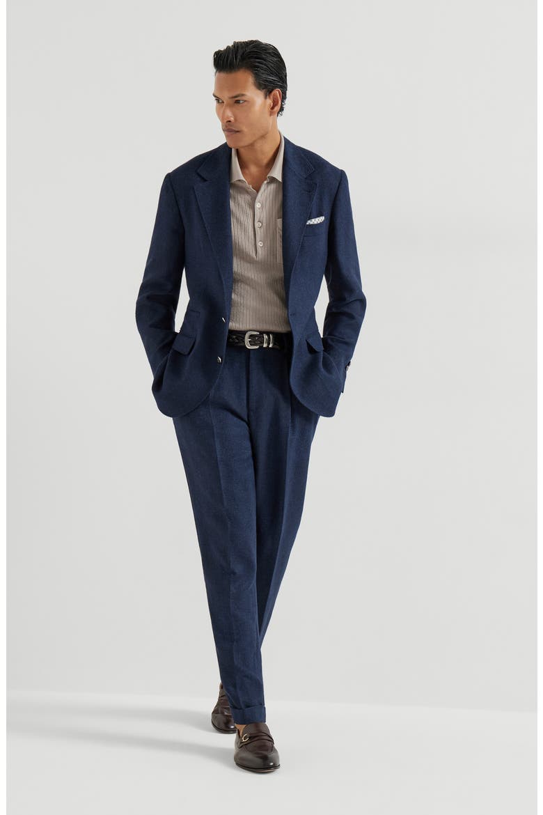 Hopsack deconstructed blazer, Alternate, color, Navy Blue