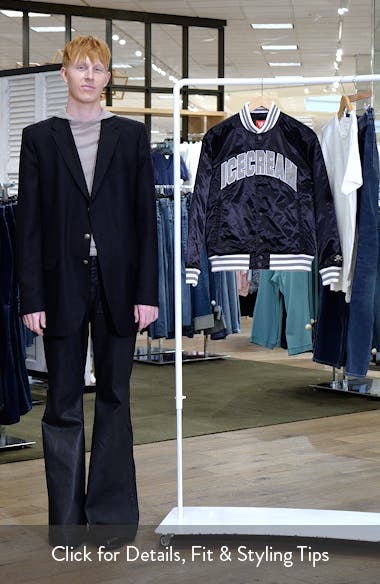 ICECREAM University Satin Graphic Snap-Up Jacket (Men) | Nordstromrack