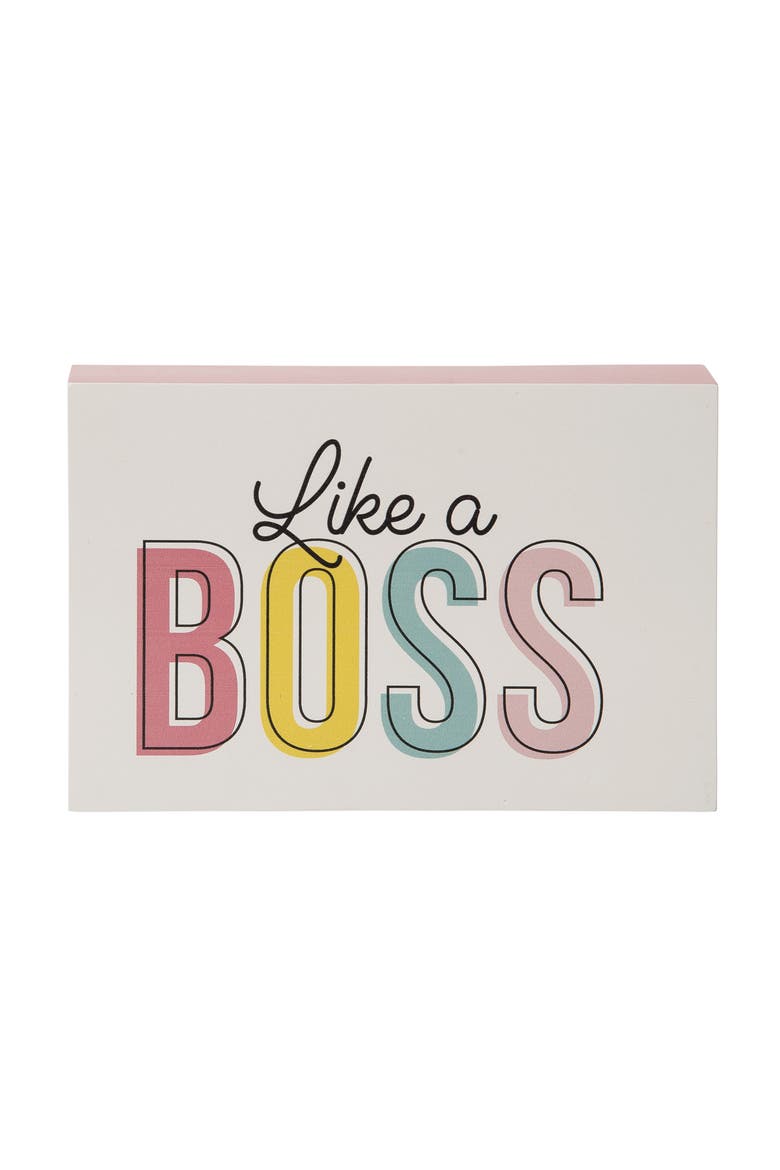 MDF Like A Boss Block Decor White, Main, color, White