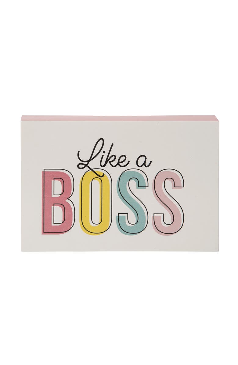 Totalee Gift MDF Like A Boss Block Decor White, Main, color, White