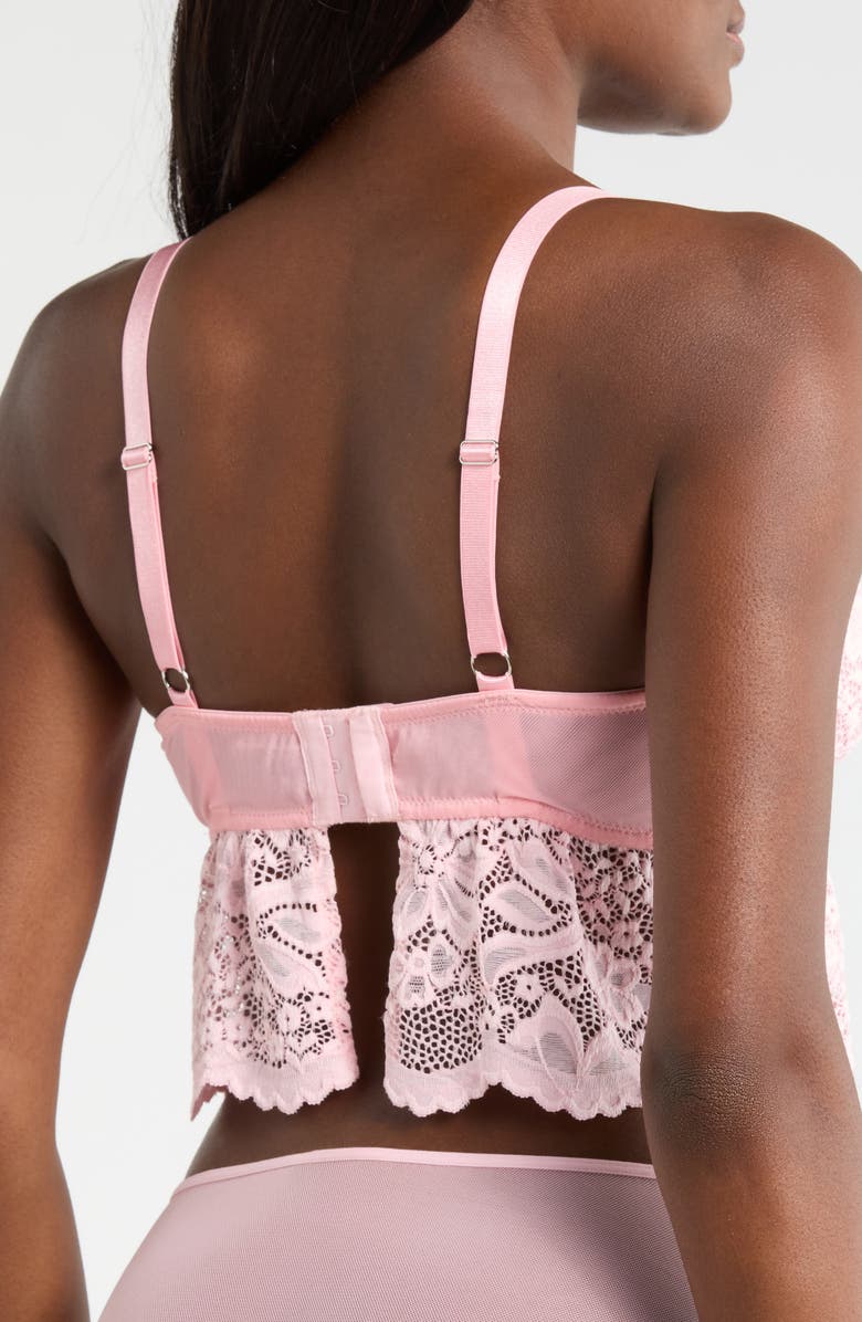 KILO BRAVA Longline Lace Bralette, Alternate, color, Petal Pink