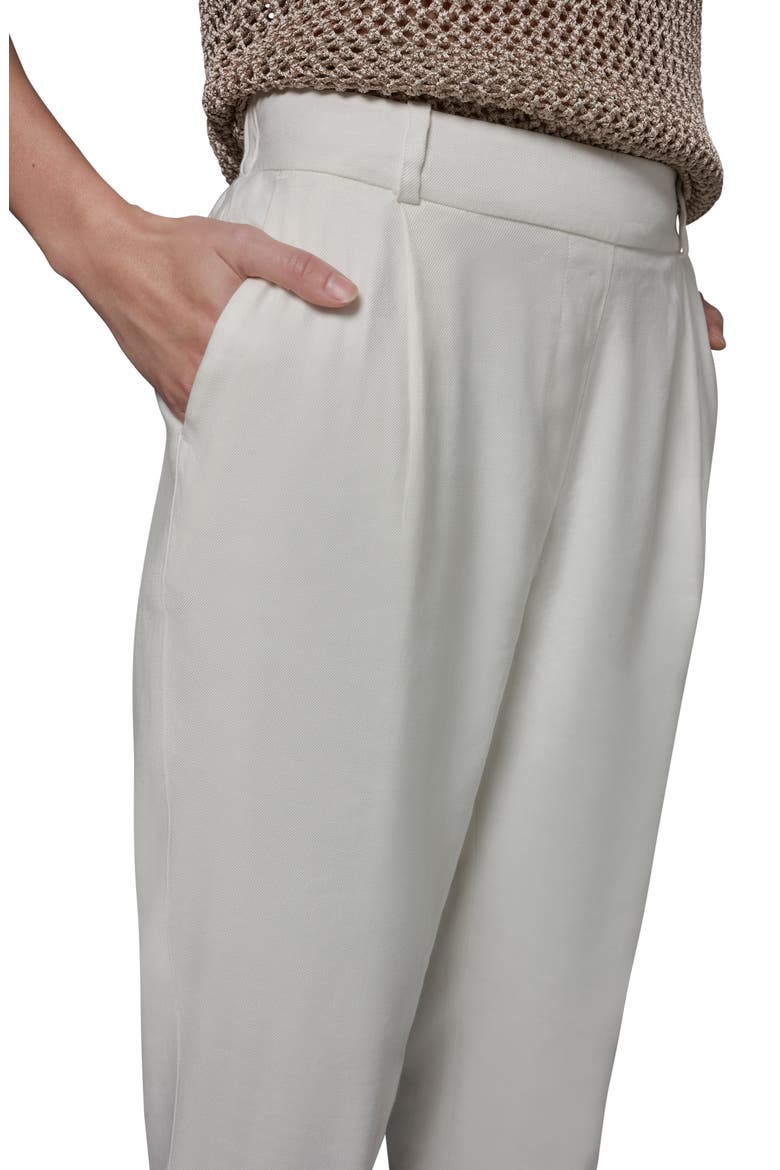 Linen Blend Straight Leg Ankle Pants, Alternate, color, CREAM