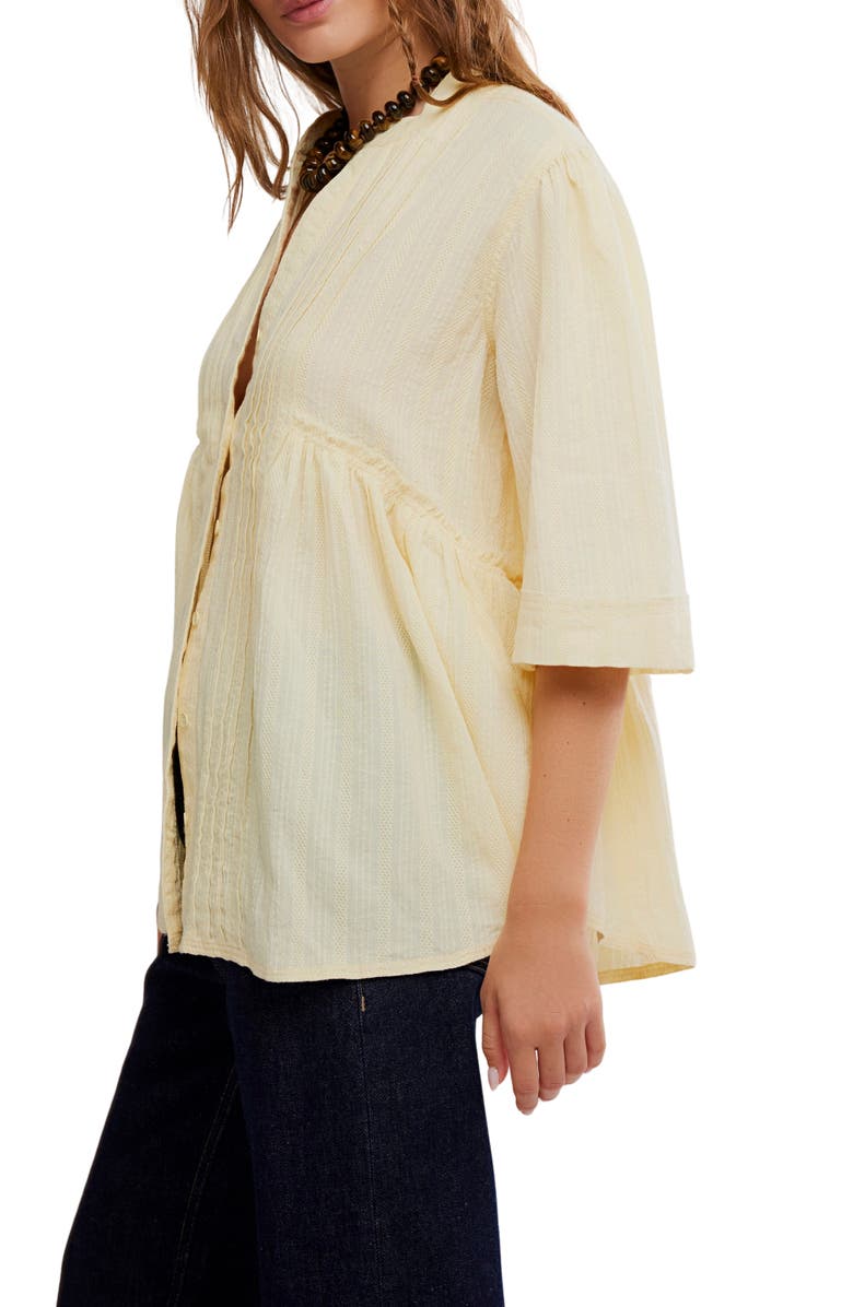 Free People Willow Pintuck Cotton Button-Up Shirt, Alternate, color, 