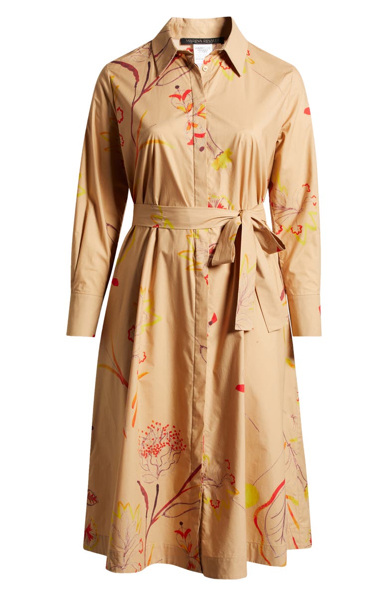 Marina Rinaldi Uta Long Sleeve Shirtdress, Alternate, color, 