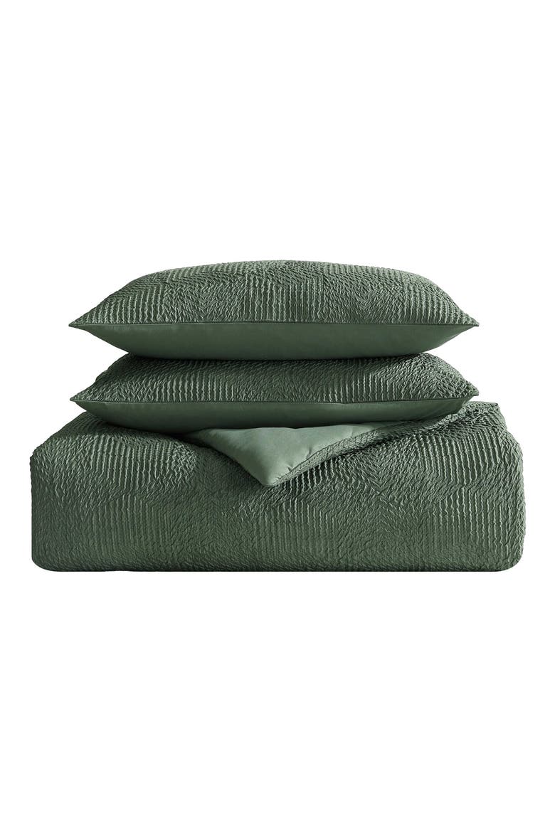 Point Harbor Embossed Comforter Set, Main, color, FERN GREEN