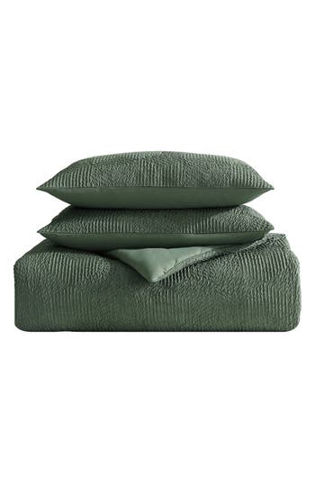 Nautica Point Harbor Embossed Comforter Set In Fern Green