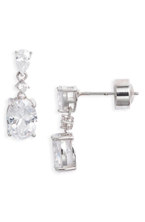 Cubic Zirconia Drop Earrings