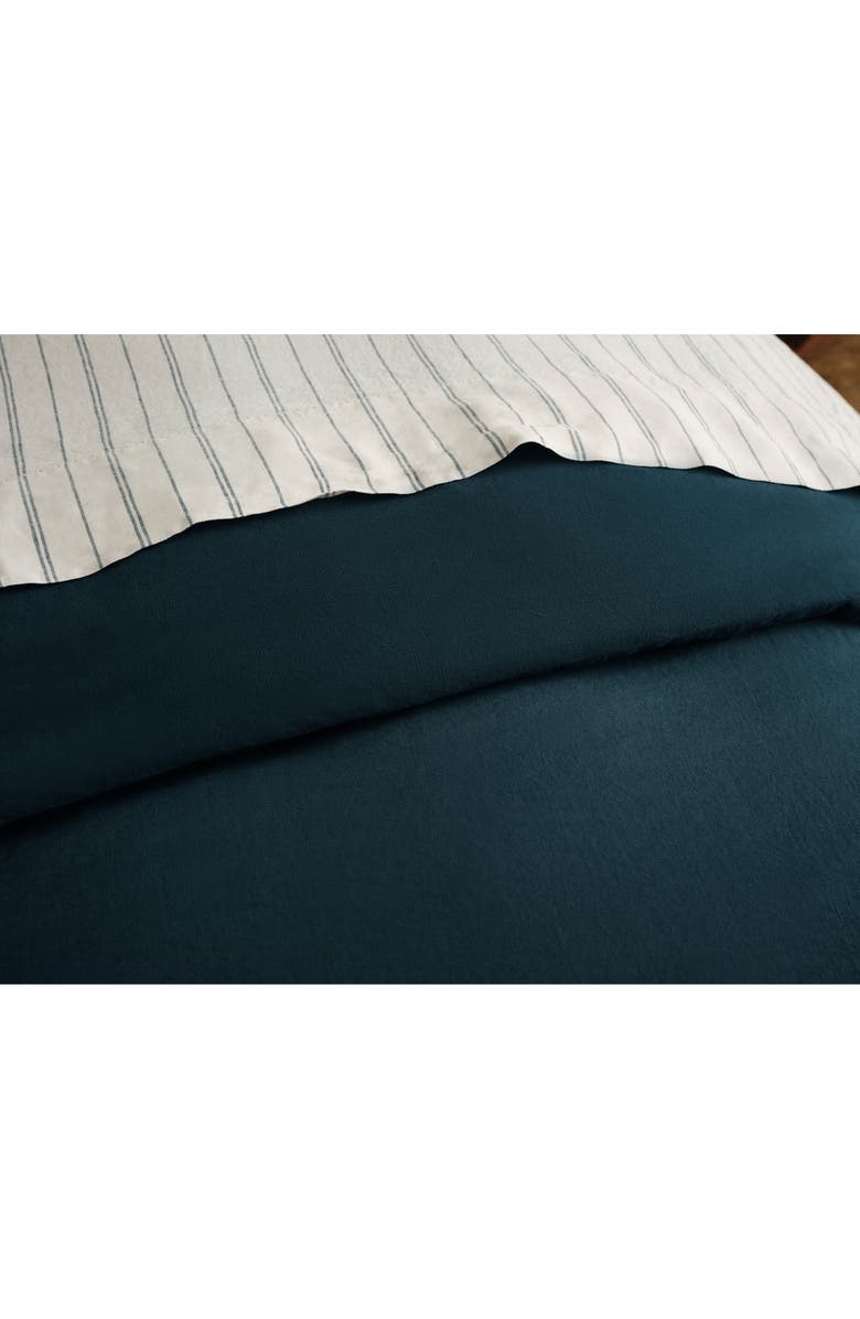 Coyuchi Relaxed Organic Linen Duvet Cover, Alternate, color, Midnight Indigo