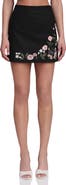 Avec Les Filles Floral Embroidered Miniskirt