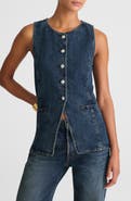 Madewell Crewneck Cutaway Denim Vest