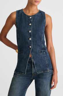 Madewell Crewneck Cutaway Denim Vest