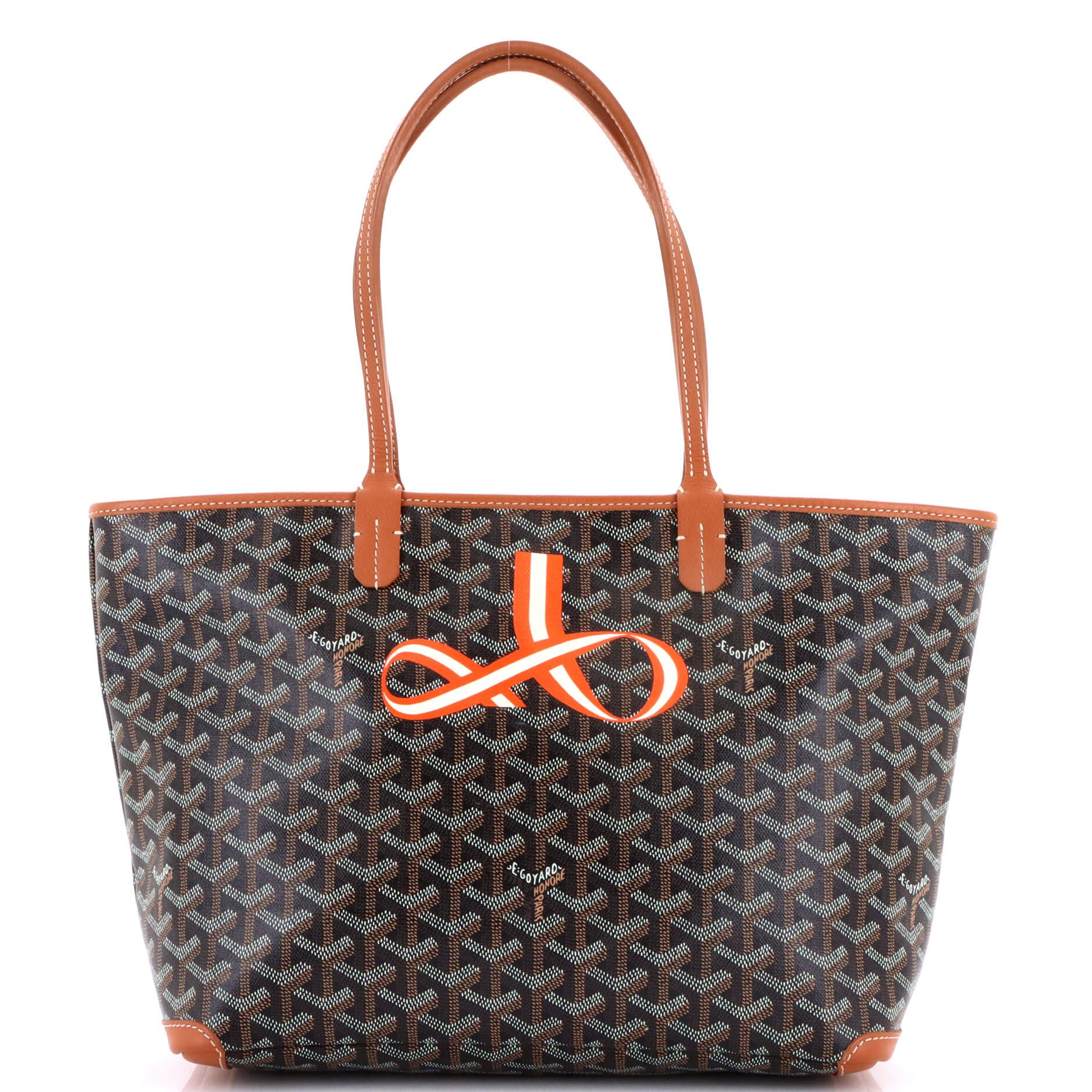 Pre-Owned Goyard Artois Tote Printed Coated Canvas PM, Main, color, Brown
