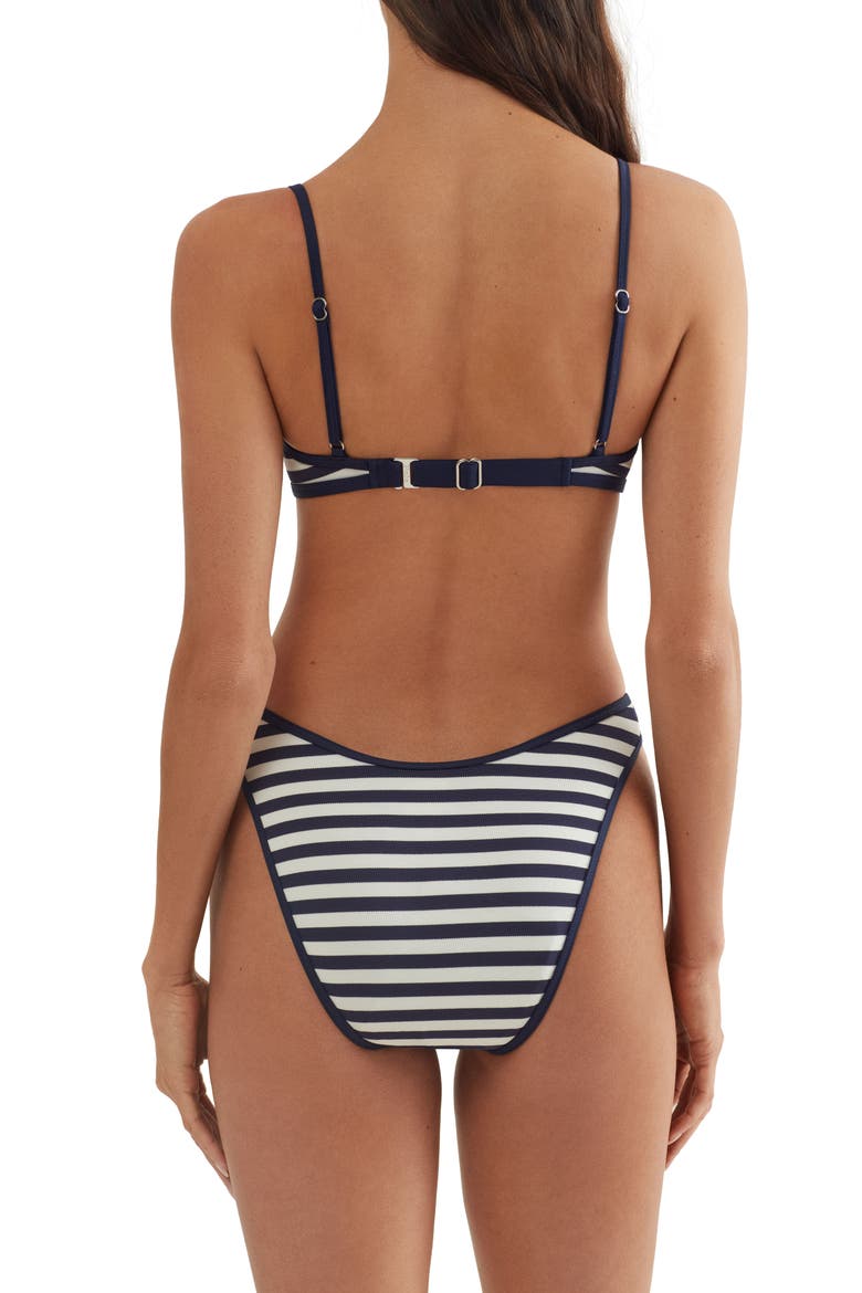 Tipped Stripe Bikini Top, Alternate, color, WHITE/NAVY