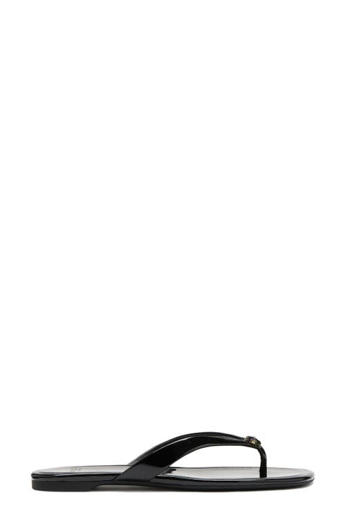 Kate Spade New York Spade Flower Patent Leather Flip Flop In Black