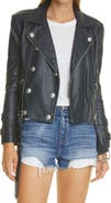 L'AGENCE Billie Belted Leather Moto Jacket