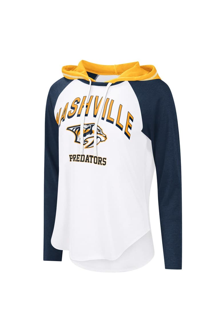 Women's G-III 4Her by Carl Banks  White Nashville Predators VIP Raglan Long Sleeve Hoodie T-Shirt, Alternate, color, White