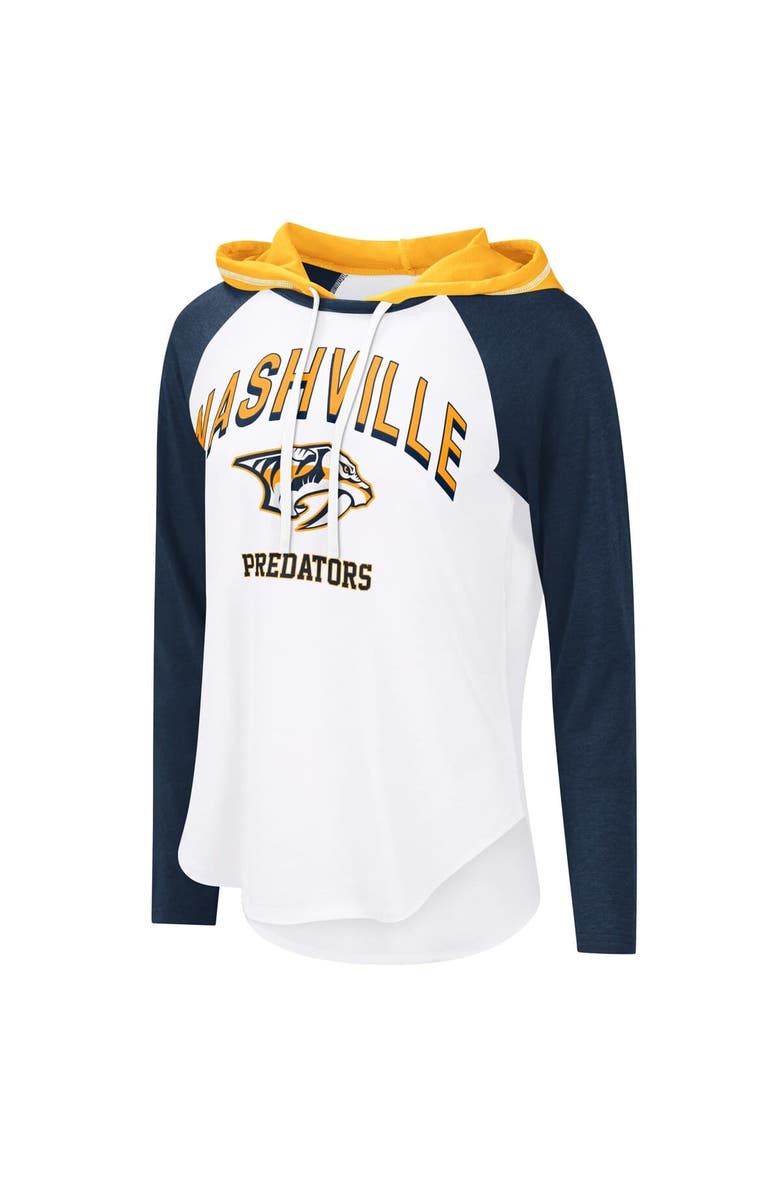 G-III 4HER BY CARL BANKS Women
s G-III 4Her by Carl Banks  White Nashville Predators VIP Raglan Long Sleeve Hoodie T-Shirt, Alternate, color, White
