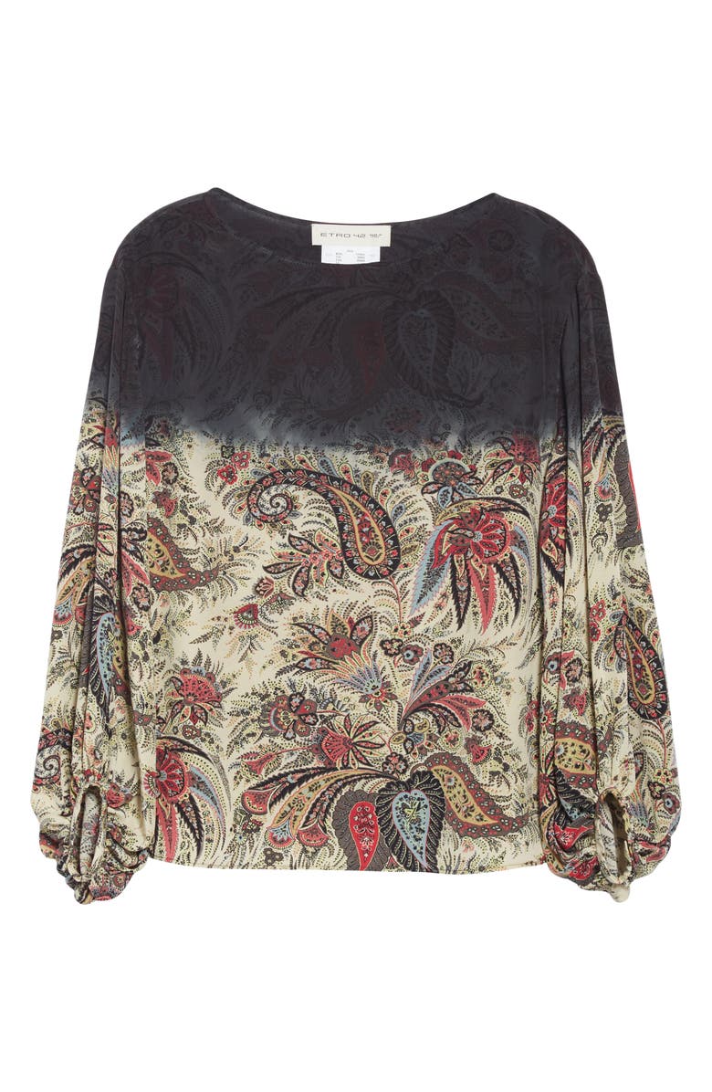 Etro Dégradé Paisley Print Silk Blouse, Alternate, color, 