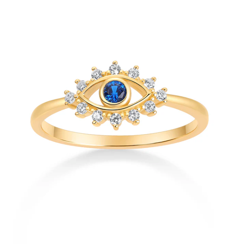 CZ Evil Eye Cutout Ring