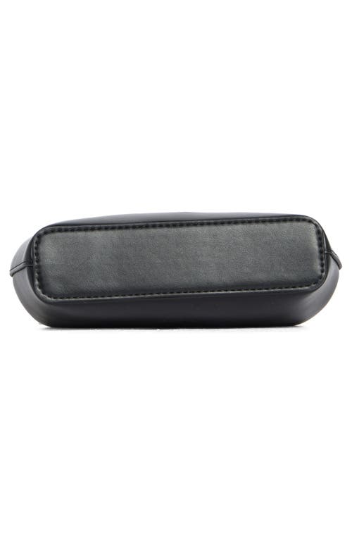 Bcbg Faux Fur Top Handle Frame Clutch In Black