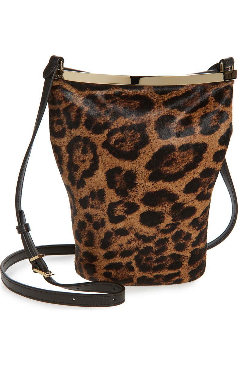 Tod's Mini Tod's Magenta Bag Genuine Calf Hair Bucket Bag, Main, color, Cammello Ch/ Palissandro