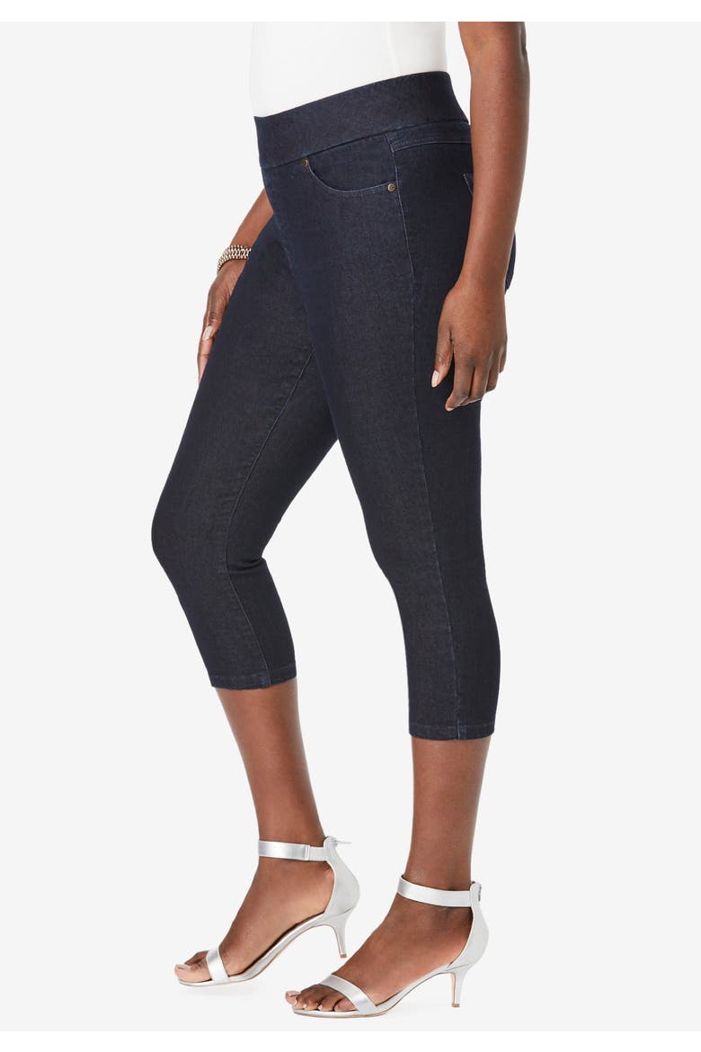 Comfort Waist Stretch Denim Capris, Alternate, color, INDIGO