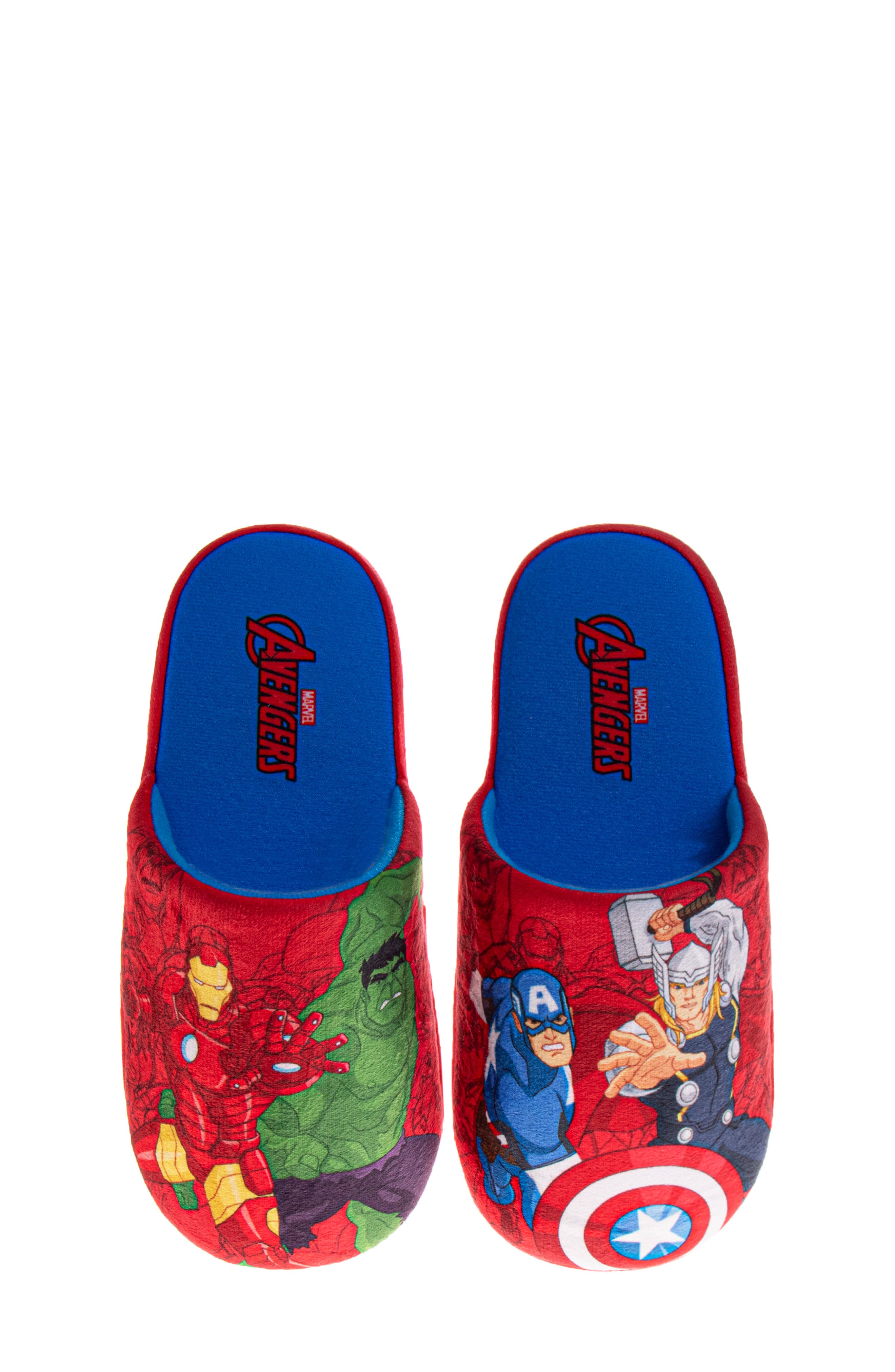 x Marvel Kids' Avengers Slipper, Alternate, color, RED/BLUE
