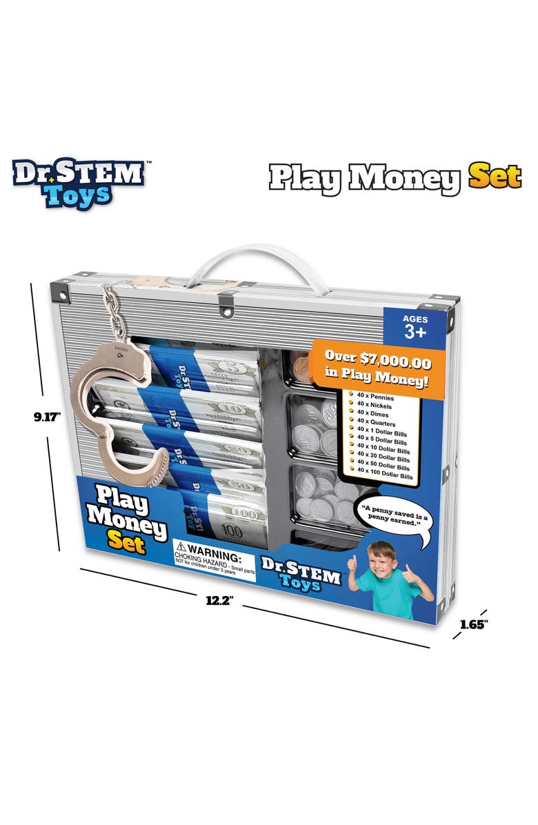 Dr. STEM Toys Play Money Set 400 Pieces Play Bills & Coins, Alternate, color, Multicolored