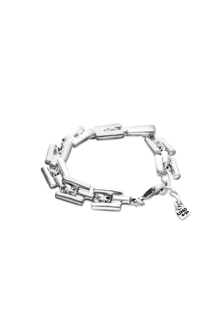 Sterling Silver Plated Bracelet with Links, Alternate, color, Silver