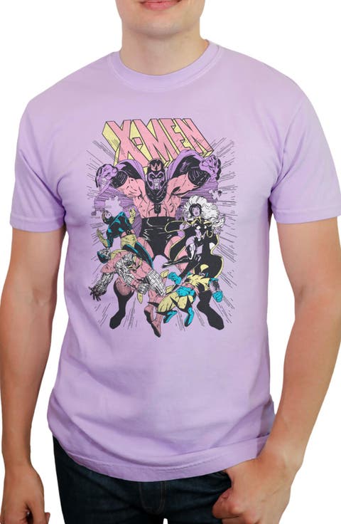 Men's Marvel X-Men '97 Pink Retro Poster  Graphic T-Shirt