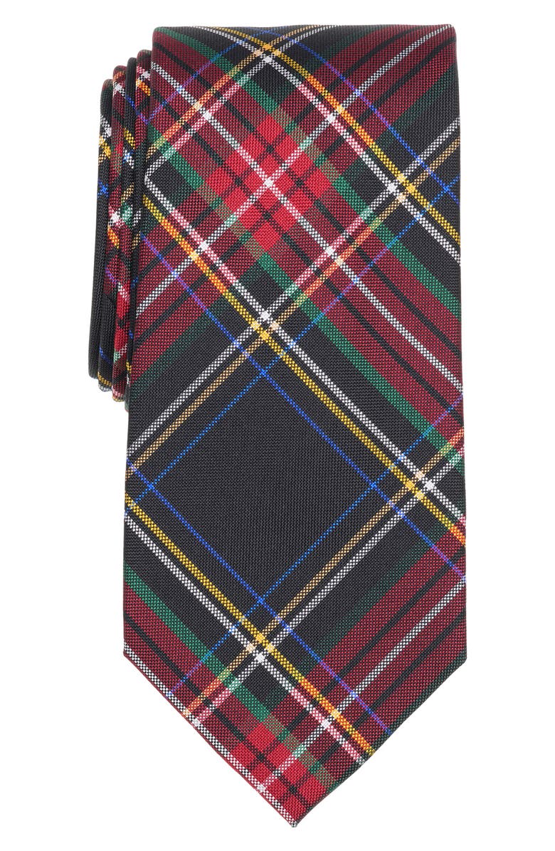 Brooks Brothers Stewart Plaid Tie, Main, color, Charcoal