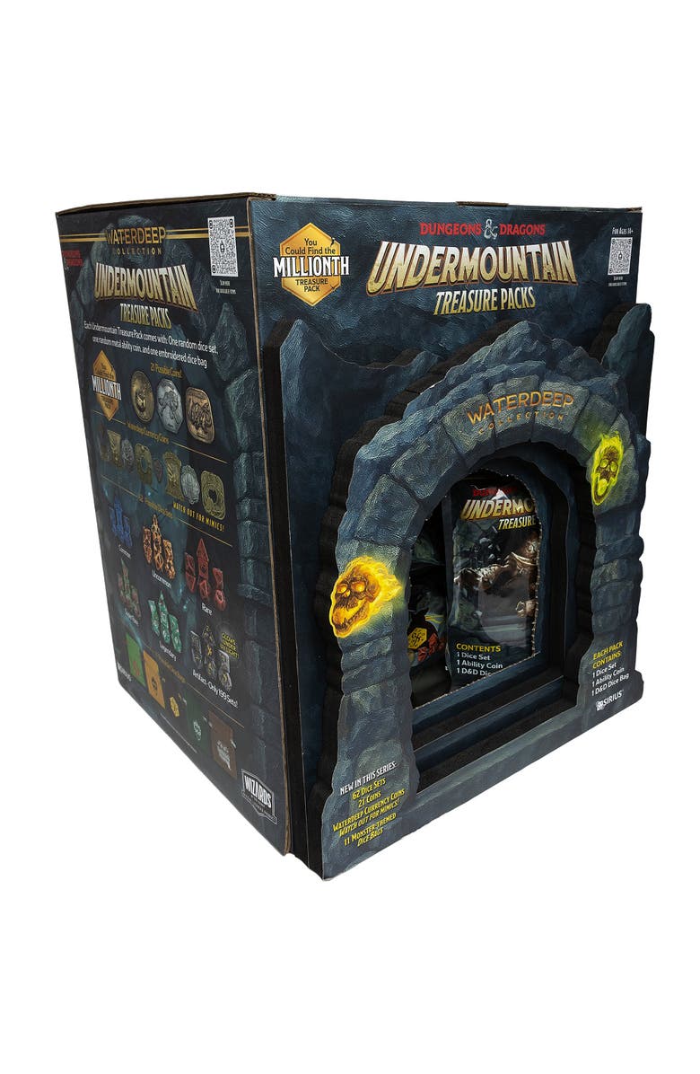 Dungeons & Dragons Undermountain Treasure Pack Display 25pk Dice Coin, Main, color, Multicolored