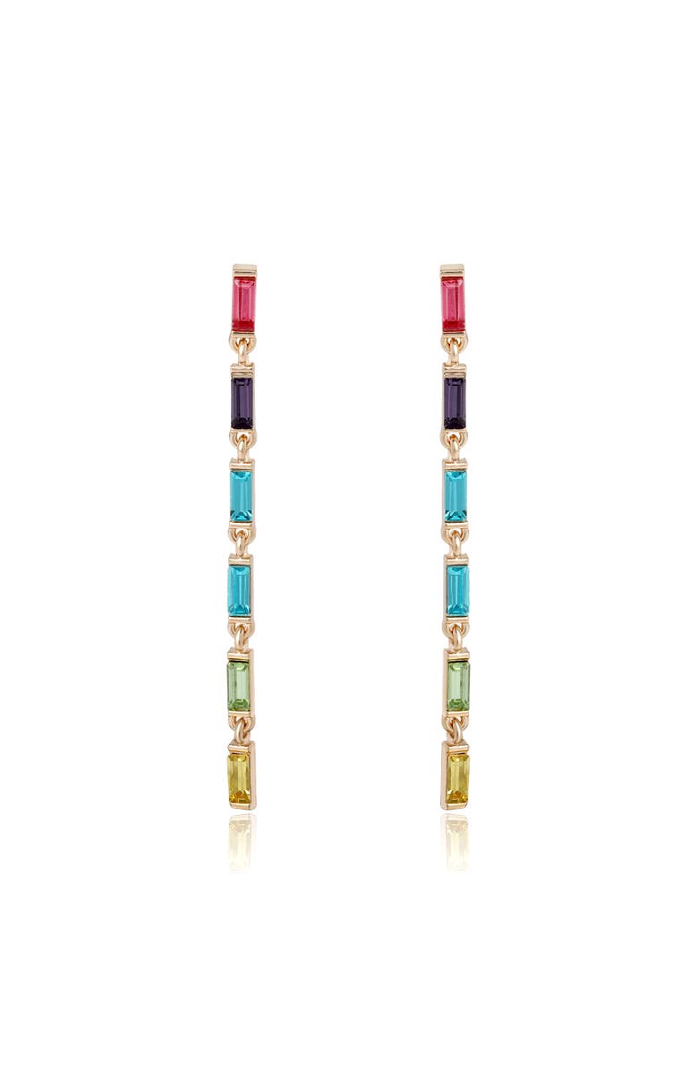 BCBG Generation Rainbow Linear Drop Earrings, Alternate, color, Gold
