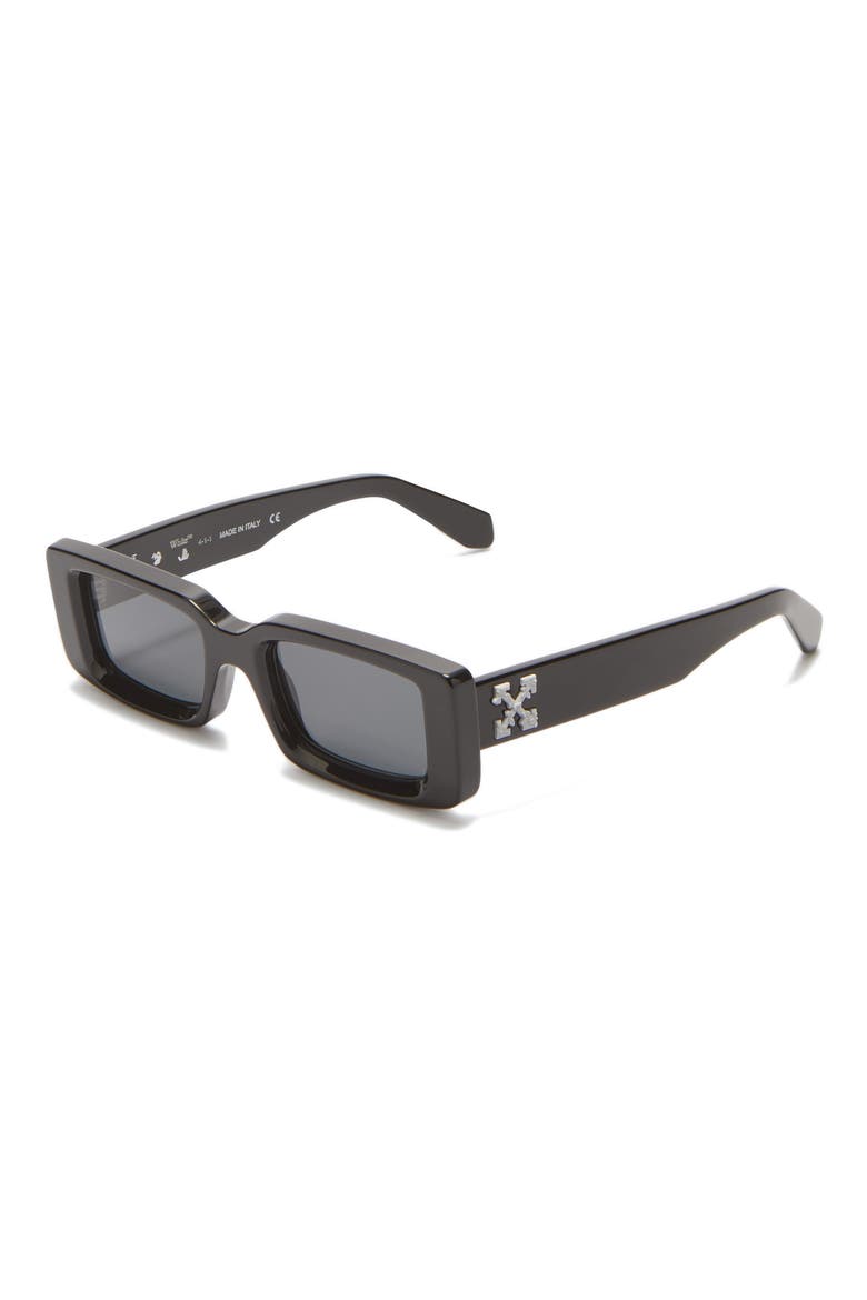 Arthur 50mm Rectangular Sunglasses, Main, color, BLACK