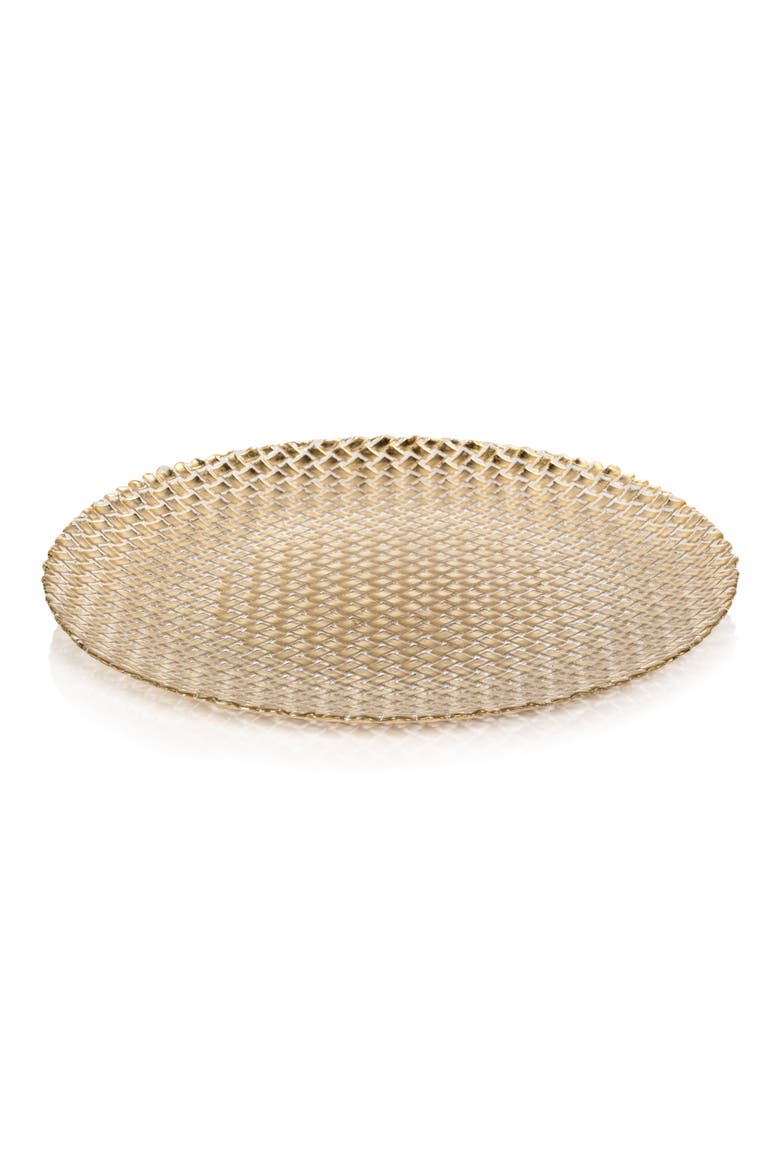 Braided Round Platter, Main, color, GOLD