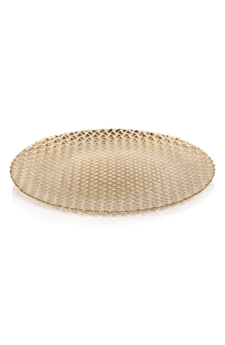 Zodax Braided Round Platter, Main, color, Gold