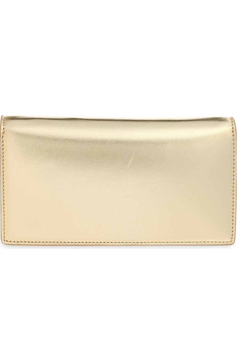 Christian Louboutin Bettina Metallic Leather Clutch, Alternate, color, Pl12 Platine/ Gold