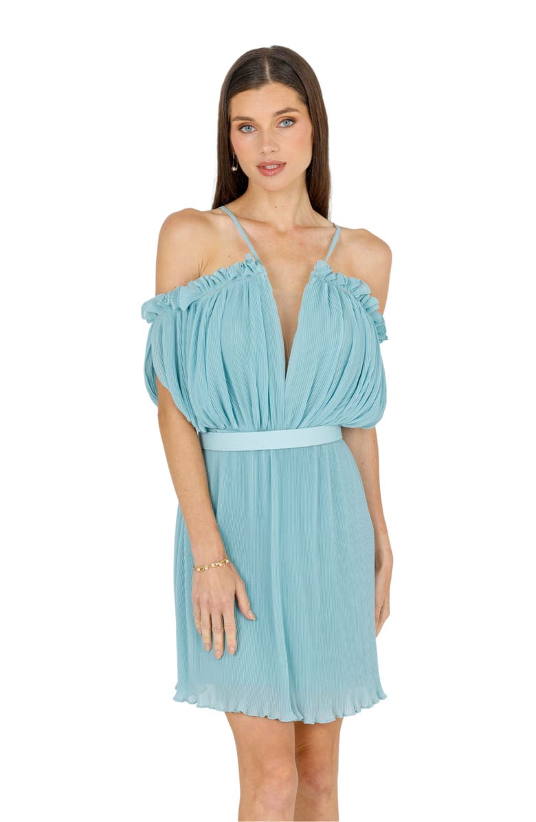AKALIA Oriella Sleeveless Mini Dress, Alternate, color, Mint Blue