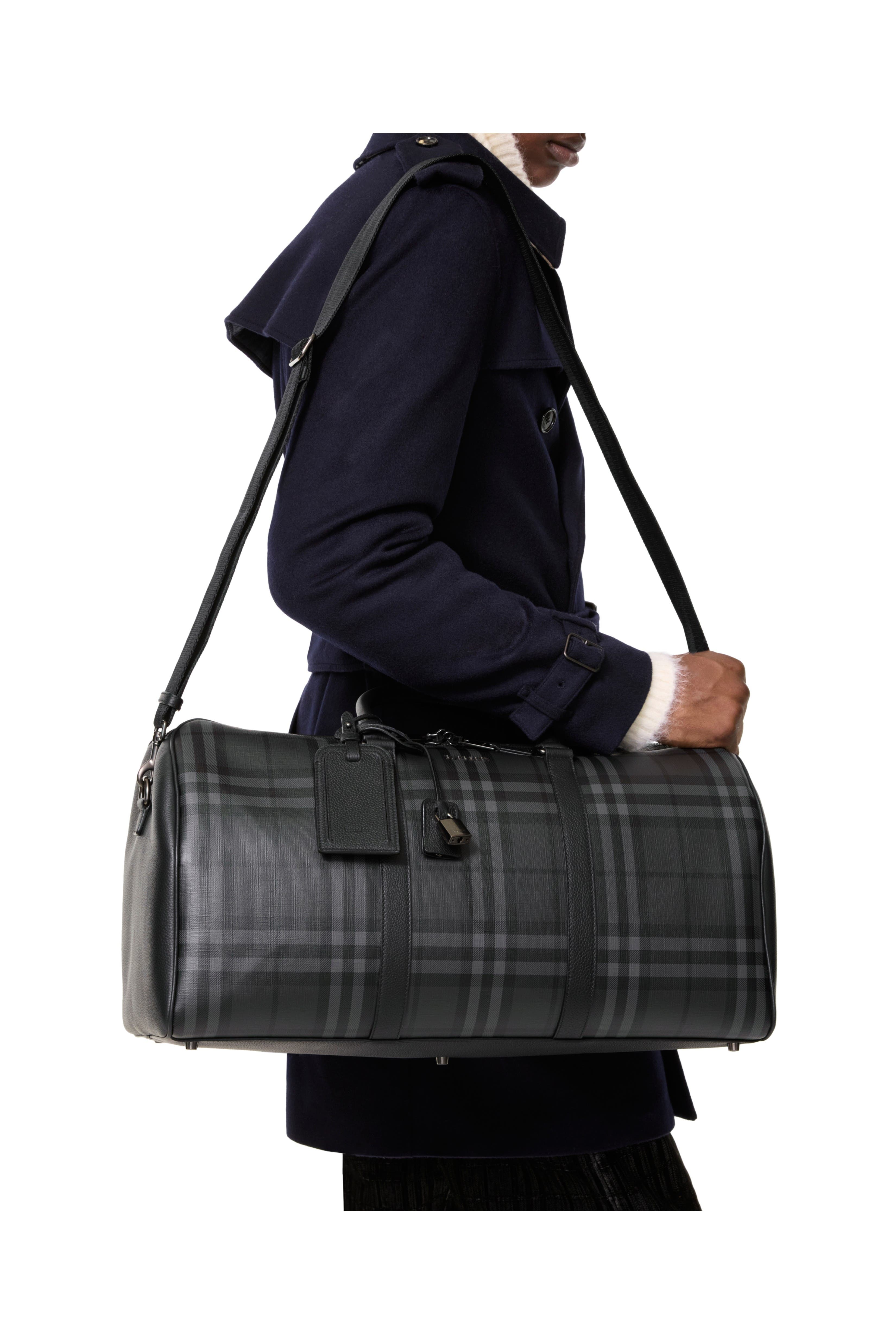 City Check Holdall, Alternate, color, Iron grey