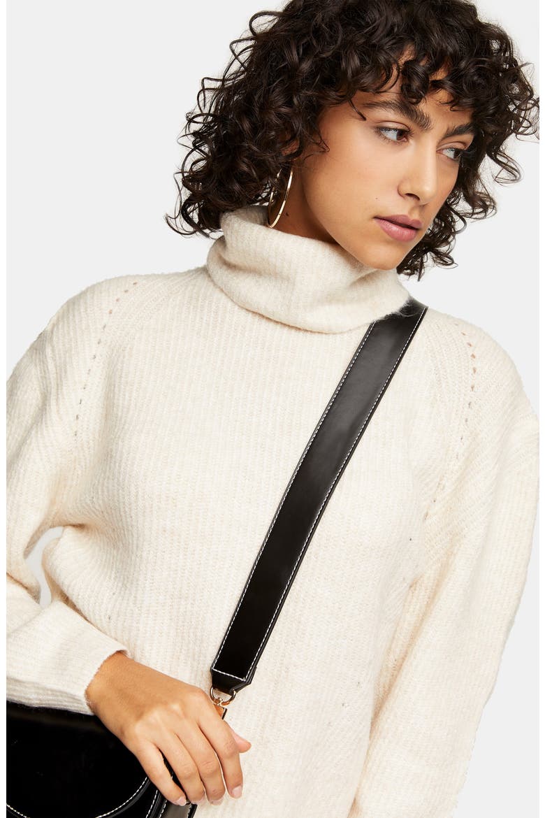 Roll Crop Sweater, Alternate, color, CAMEL