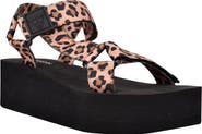 GUESS Avin Leopard Spot Platform Sandal