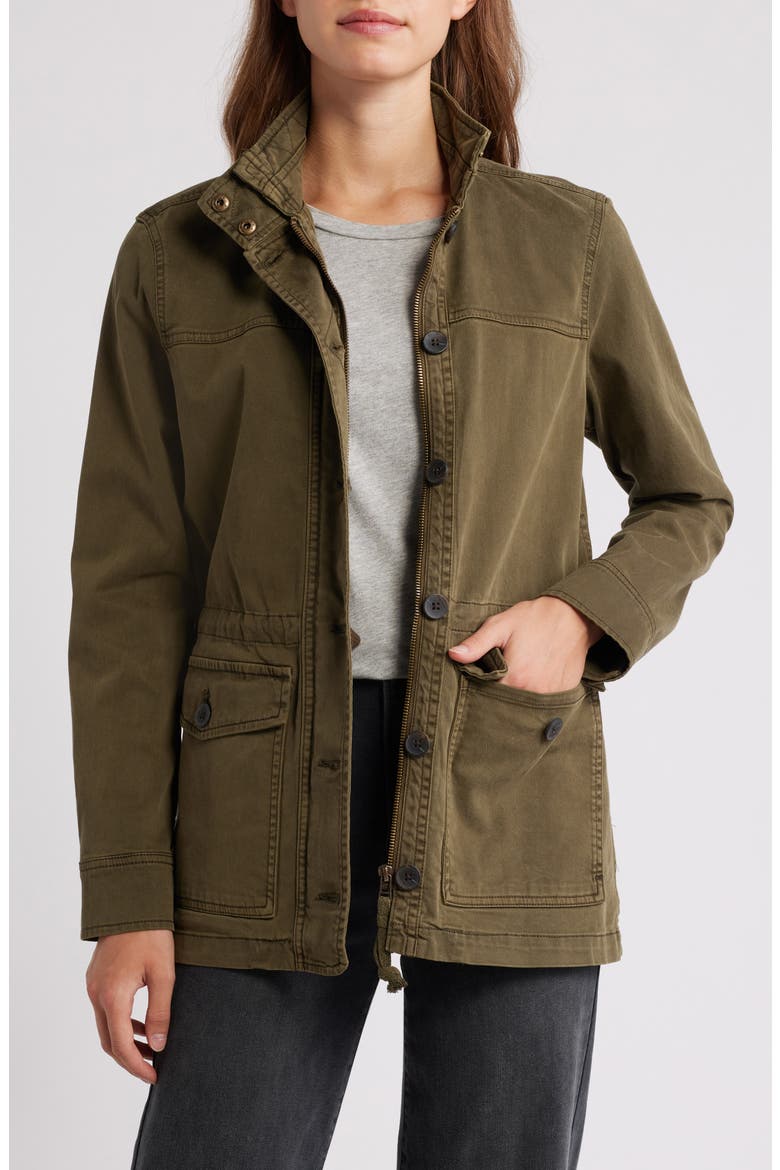 Cotton Blend Utility Jacket, Main, color, OLIVE NIGHT