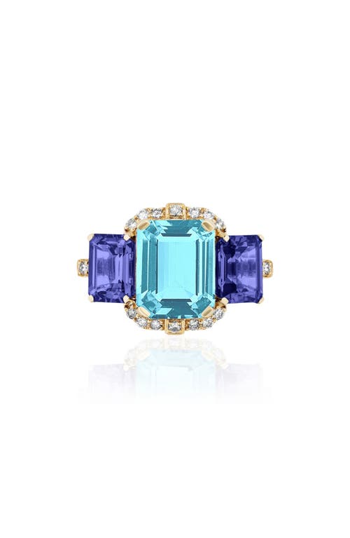 Goshwara Gossip Semiprecious Stone Ring In Blue