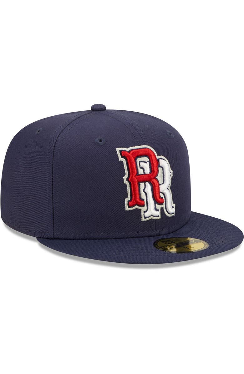 New Era Men's New Era Navy Round Rock Express Authentic Collection Road 59FIFTY Fitted Hat, Alternate, color,
