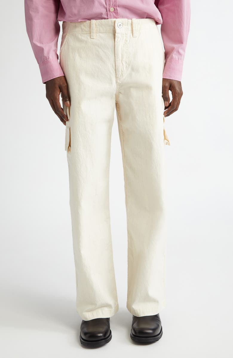 OUR LEGACY Mount Pinstripe Cotton Cargo Pants, Main, color,
