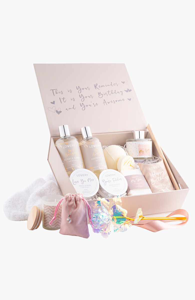 Lovery Luxury Birthday Spa Gift Box, Main, color, Pink