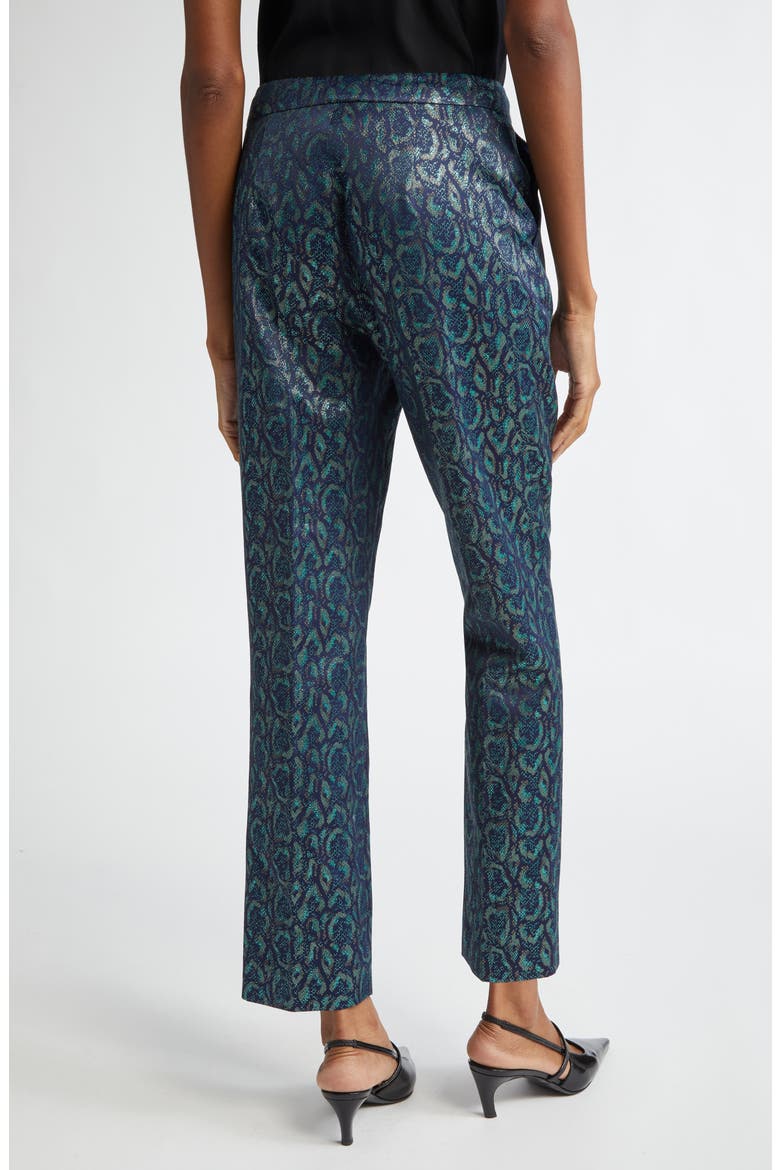 Rebel Metallic Print Pants, Alternate, color, TEAL MULTI