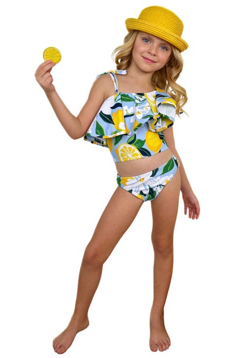 Girls Citrus Splash Lemon Print Two-Piece Swimsuit (Toddler, Little Kid & Big Kid)